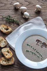 Poster - Portion of creamy mushroom soup