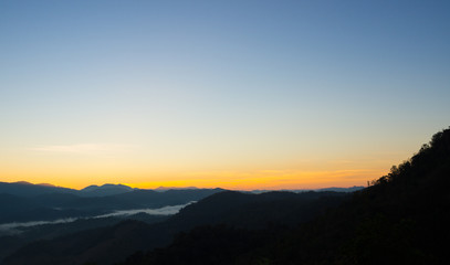 Poster - Colorful Sunrise over the mountain hills,Sunrise in mountains,Sunrise landscape