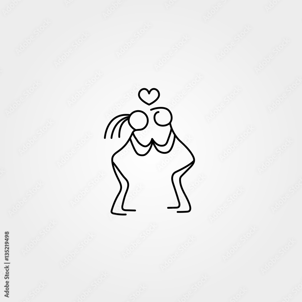 Stick figures in love icon vector Stock Vector | Adobe Stock