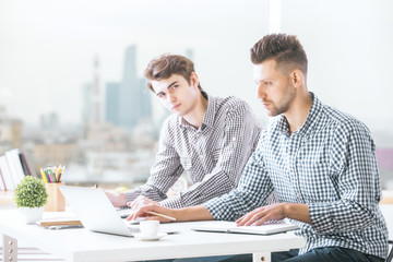 Poster - Handsome men working on project