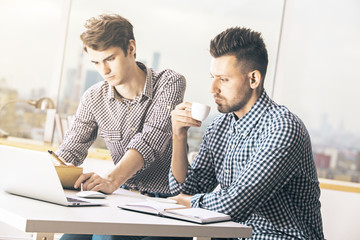 Poster - Attractive men working on project