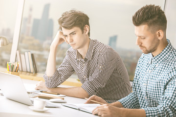 Poster - Attractive men working on project