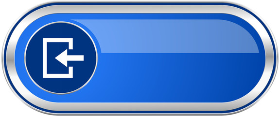 Poster - Enter long blue web and mobile apps banner isolated on white background.