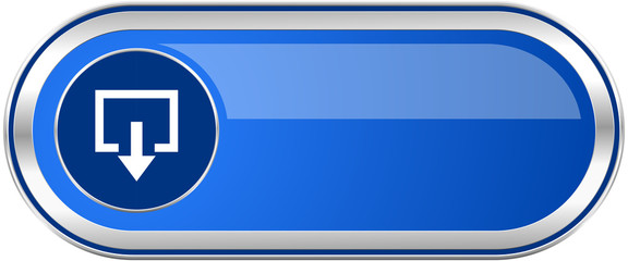Poster - Exit long blue web and mobile apps banner isolated on white background.
