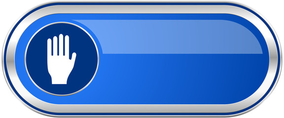 Aufkleber - Stop long blue web and mobile apps banner isolated on white background.