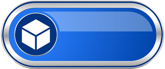 Poster - Box long blue web and mobile apps banner isolated on white background.