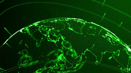 Wall Mural - abstract green planet earth, technology, internet universe planet