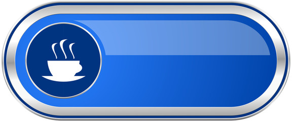 Aufkleber - Espresso long blue web and mobile apps banner isolated on white background.