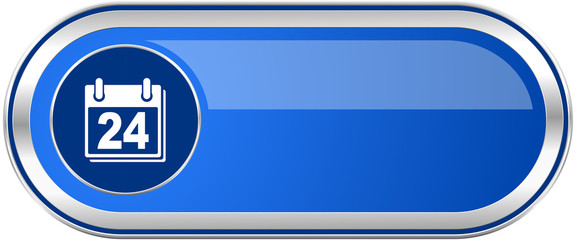 Aufkleber - Calendar long blue web and mobile apps banner isolated on white background.
