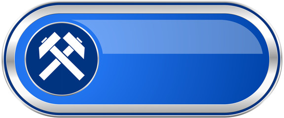 Leinwandbilder - Mining long blue web and mobile apps banner isolated on white background.