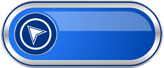 Poster - Navigation long blue web and mobile apps banner isolated on white background.
