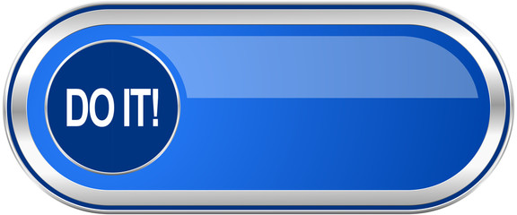 Aufkleber - Do it long blue web and mobile apps banner isolated on white background.