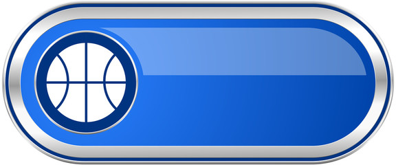 Poster - Ball long blue web and mobile apps banner isolated on white background.