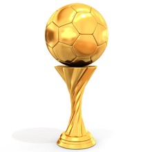 Golden Trophy With Soccer Ball