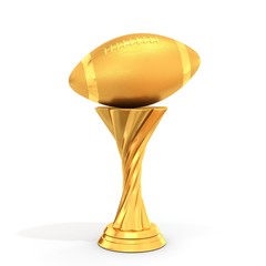 golden trophy with football