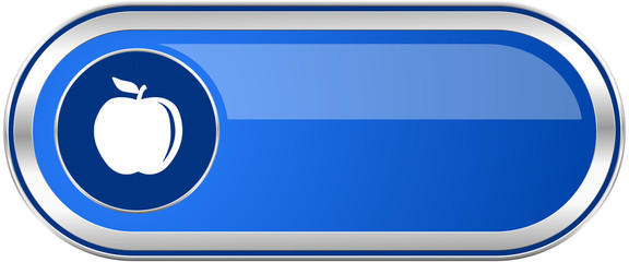 Poster - Apple long blue web and mobile apps banner isolated on white background.