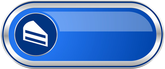 Leinwandbilder - Cake long blue web and mobile apps banner isolated on white background.