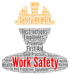 work safety word cloud concept