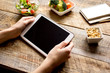 © 279photo - concept diet and tablet with vegetables mock up