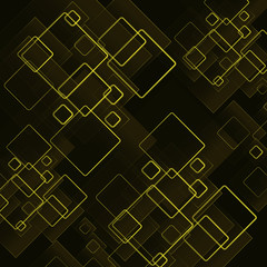 Wall Mural - Yellow squares background. Vector illustration.