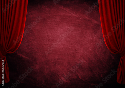 Fotografía Room interior vintage with curtains and wall