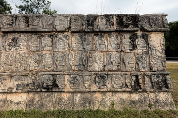 Poster - Platform of the Skulls in Chichen Itza, a.k.a. Tzompantli, was supposedly used to memorialize past victims as well as to display the heads of sacrificial victims or enemies that had died in battle.