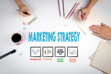 Wall Mural - marketing strategy concept. the meeting at the white office table.