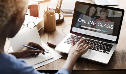 Poster - e-learning online study learning website concept