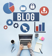 Wall Mural - blog blogging media messaging social network media concept