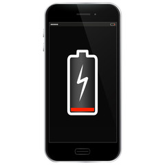 Canvas Print - mobile phone with low battery vector illustration