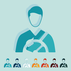 Sticker - Flat design: driver