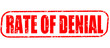 Rate of denial on the white background, red illustration