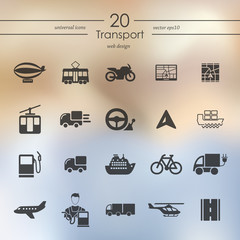 Wall Mural - Set of transport icons