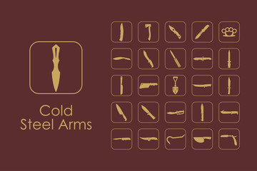 Wall Mural - set of cold steel arms simple icons