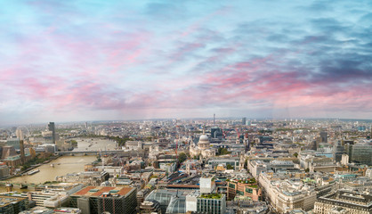 Poster - London panoramic view at sunset, western side