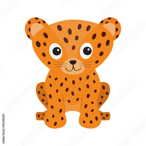 Jaguar Leopard Sitting Wild Cat Smiling Face Orange Panther With