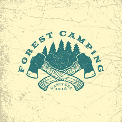 Wall Mural - vintage hand drawn outdoor adventure badge