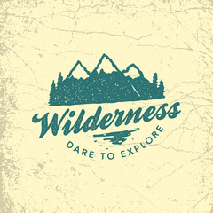 Wall Mural - vintage hand drawn outdoor adventure badge