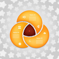 Wall Mural - Vector circle infographic. Template for diagram, graph, presentation and chart. Business concept with three options, parts, steps or processes. Abstract background.