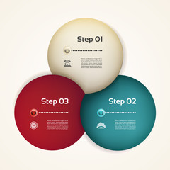 Wall Mural - Vector circle infographic. Template for diagram, graph, presentation and chart. Business concept with three options, parts, steps or processes. Abstract background.