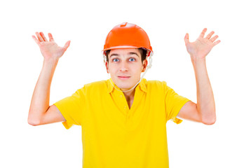 Canvas Print - Young Man in Hard Hat