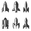 Set of the rockets icons.