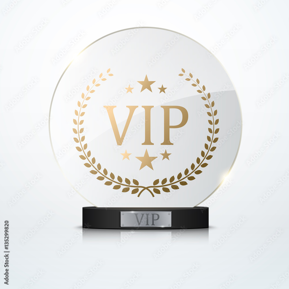 Vip Raffle Images Vip invitation with black award trophy, vector Stock Vector | Adobe Stock