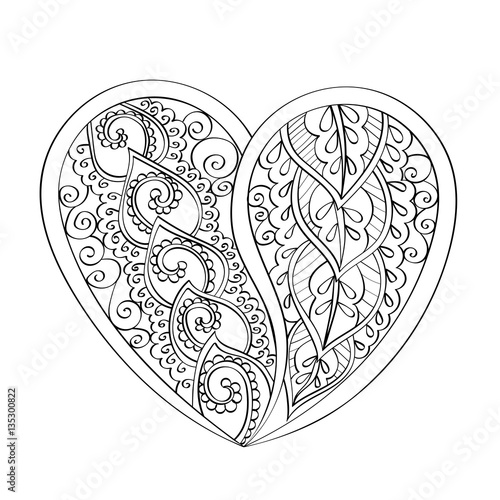 Download Hand-drawn vector mandala heart, book page mandala ...