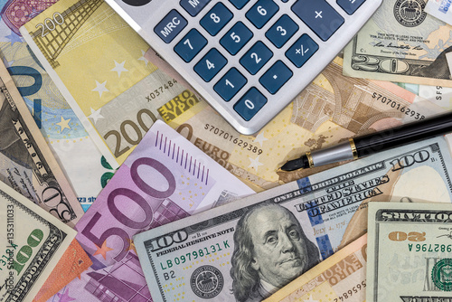 Finance Concept Euro Vs Dollar With Calculator This Stock Finance Concept Euro Vs Dollar With Calculator