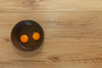 Two eggs in bowl