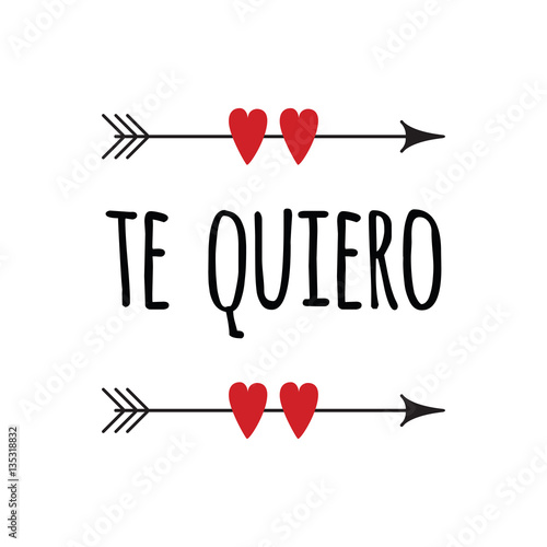 Hand Drawn Inspirational Love Quote In Spanish Te Quiero Retro