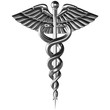 Caduceus - medical symbol, 3d render