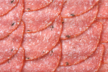 Wall Mural - slices of spicy salami