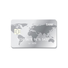 Wall Mural - Payment concept in flat style. Silver Credit Card vector isolated Icon.